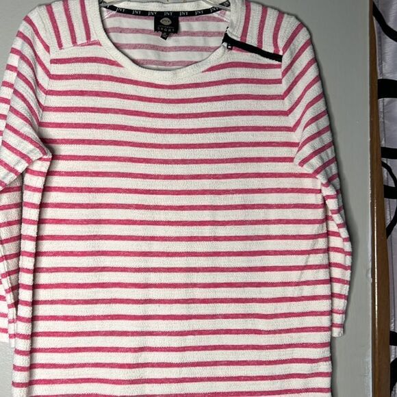 Jones, New York Sport striped three-quarter sleeve, top size medium - Picture 6 of 12